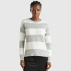 Striped sweater in alpaca blend