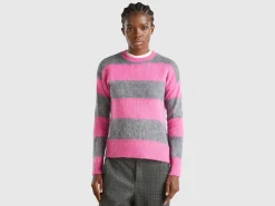 Striped sweater in alpaca blend