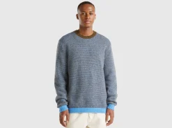 Striped sweater in alpaca and wool blend