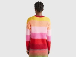 Striped sweater in alpaca blend