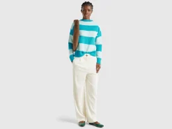 Striped sweater in alpaca blend