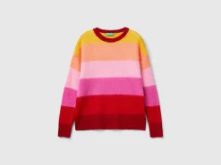 Striped sweater in alpaca blend