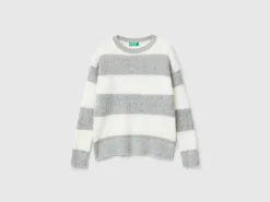 Striped sweater in alpaca blend
