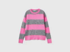 Striped sweater in alpaca blend