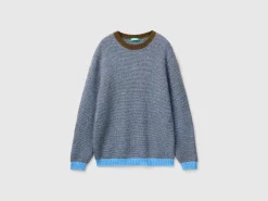 Striped sweater in alpaca and wool blend