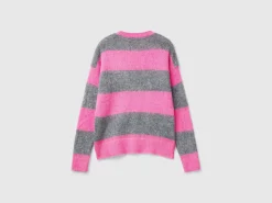 Striped sweater in alpaca blend