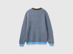 Striped sweater in alpaca and wool blend