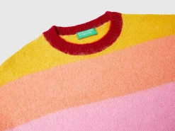 Striped sweater in alpaca blend