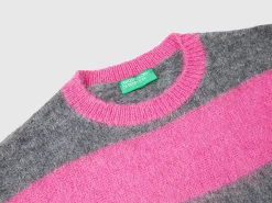 Striped sweater in alpaca blend