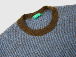 Striped sweater in alpaca and wool blend