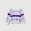 Striped sweater in faux fur