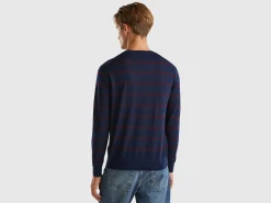 Striped sweater in pure Merino wool