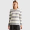Striped sweater in pure Shetland wool
