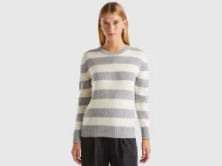 Striped sweater in pure Shetland wool