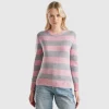 Striped sweater in pure Shetland wool