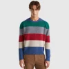 Striped sweater in pure Shetland wool