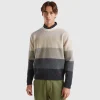 Striped sweater in pure Shetland wool