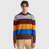 Striped sweater in pure Shetland wool