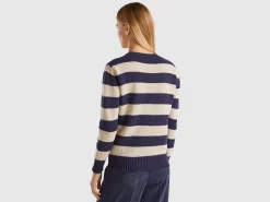 Striped sweater in pure Shetland wool