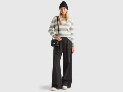 Striped sweater in pure Shetland wool