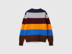 Striped sweater in pure Shetland wool