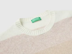 Striped sweater in pure Shetland wool