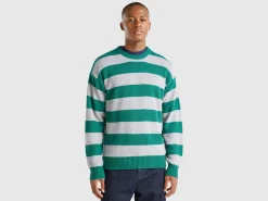 Striped sweater in wool blend