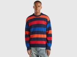 Striped sweater in wool blend