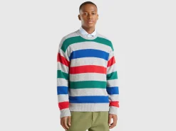 Striped sweater in wool blend