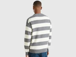 Striped sweater in wool blend