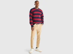 Striped sweater in wool blend