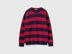 Striped sweater in wool blend