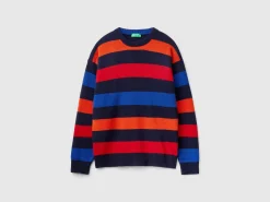 Striped sweater in wool blend
