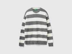 Striped sweater in wool blend