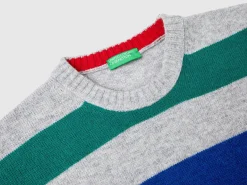 Striped sweater in wool blend