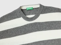 Striped sweater in wool blend