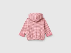 Striped sweatshirt in recycled cotton blend
