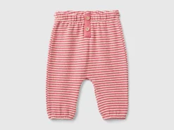 Striped trousers in a recycled cotton blend