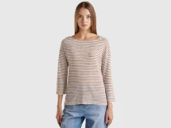 Striped t-shirt with 3/4 sleeves