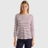 Striped t-shirt with 3/4 sleeves