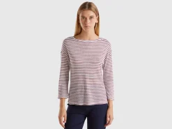 Striped t-shirt with 3/4 sleeves