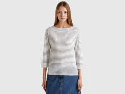 Striped t-shirt with 3/4 sleeves