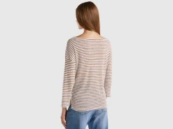 Striped t-shirt with 3/4 sleeves