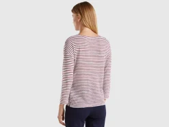 Striped t-shirt with 3/4 sleeves