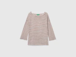 Striped t-shirt with 3/4 sleeves