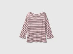 Striped t-shirt with 3/4 sleeves