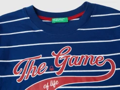Striped t-shirt with slogan