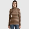 Striped turtleneck t-shirt