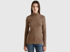 Striped turtleneck t-shirt