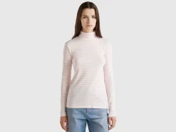 Striped turtleneck t-shirt